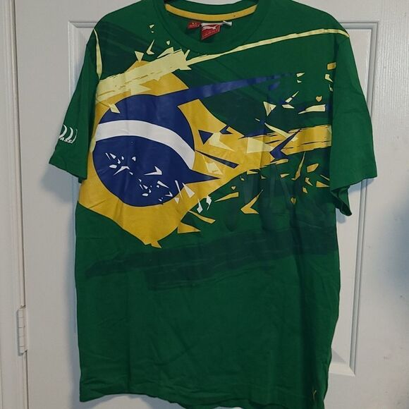 Mens Puma Massa Brazil Graphic Tee - Picture 1 of 5